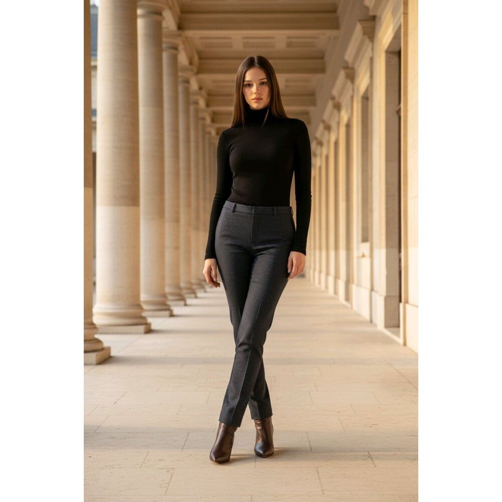Liverpool Dress Slacks Women 16 /33 Navy Blue Flat Front Business